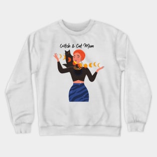 Witch & Cat Mom Crewneck Sweatshirt